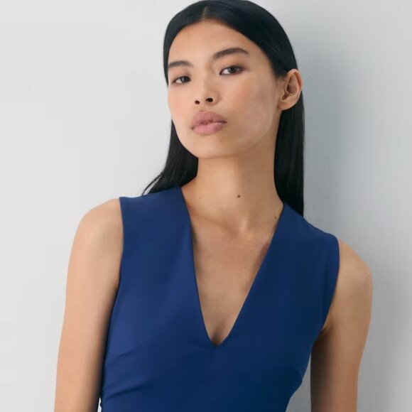 NWT Aritzia BABATON Swing Dress Byron Blue L - Picture 4 of 9